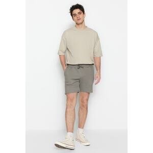 Trendyol Khaki Men's Regular Mid-Length/Normal Cut Elastic Waist Corded Shorts