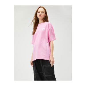 Koton Oversize T-Shirt Printed Crew Neck Short Sleeve Cotton