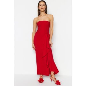Trendyol Red Woven Long Evening Dress