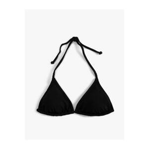 Koton Triangle Bikini Top Textured Weightlifting Neck Covered
