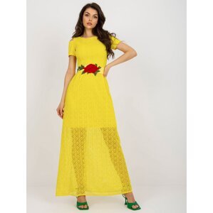 Yellow evening dress with lining
