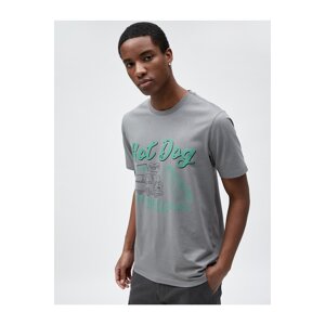 Koton Motto Printed T-Shirt Slim Fit Crew Neck Cotton