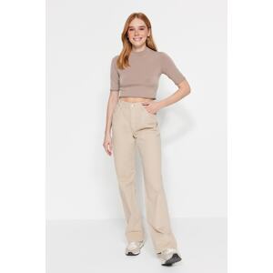 Trendyol Mink Low Waist Wide Leg Jeans Trousers