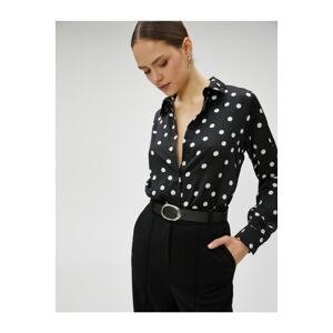 Koton Polka Dot Satin Shirt Long Sleeve