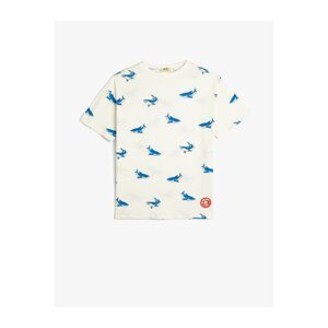 Koton T-Shirt Crew Neck Short Sleeve Shark Printed Cotton