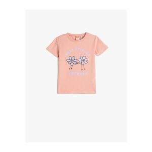 Koton T-Shirt Short Sleeve Round Neck Daisy Printed Cotton