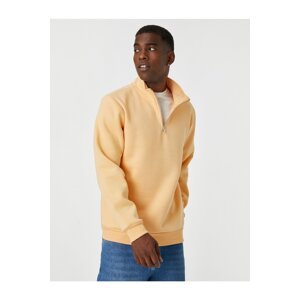 Koton Zippered Sweatshirt Standing Collar