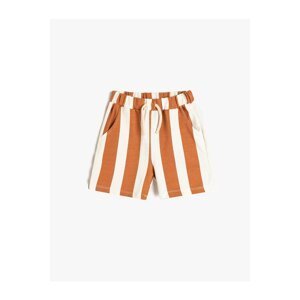 Koton Shorts Striped Cotton Tie Waist Pocket