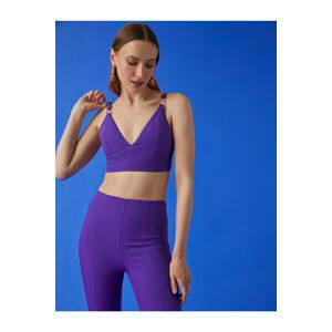 Koton V-Neck Metal Detailed Crop Athlete