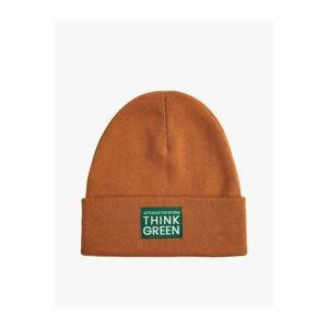 Koton Slogan Printed Beanie with Fold Detail