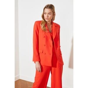 Trendyol Red Double Breasted Woven Lined Button Detailed Blazer Jacket