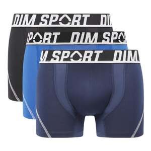 DIM SPORT MICROFIBRE BOXER 3x - Pánske športové boxerky 3 ks - čierna - modrá