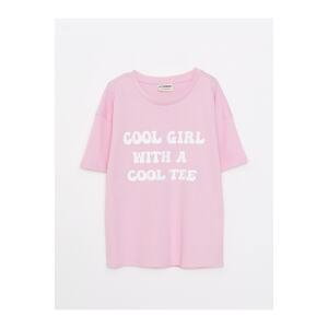 LC Waikiki Girls' Crew Neck Printed Short Sleeve Cotton T-Shirt