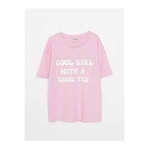 LC Waikiki Girls' Crew Neck Printed Short Sleeve Cotton T-Shirt
