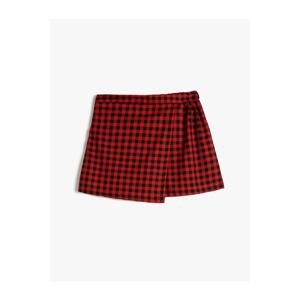 Koton Shorts Skirt Wraparound Waist Elastic Pleated Tuche Fabric