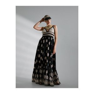 Koton Melis Ağazat X Cotton - Strapless Long Dress with Crochet Detail