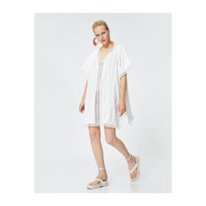 Koton Şahika Ercümen X Cotton - Oversized Stripe Detailed Beach Dress.