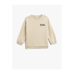 Koton Back Printed Sweatshirt Crew Neck