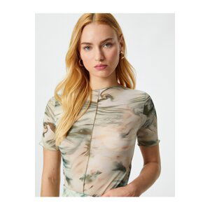 Koton Tulle Tie-Dye Patterned T-Shirt