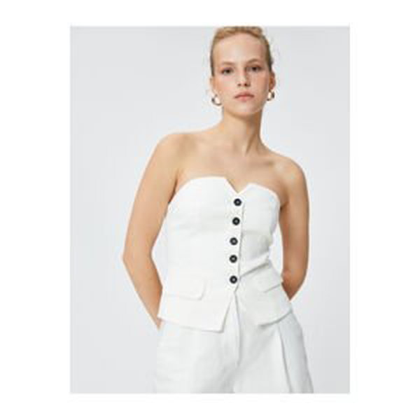 Koton Rachel Araz X Cotton - Strapless Gimped Vest