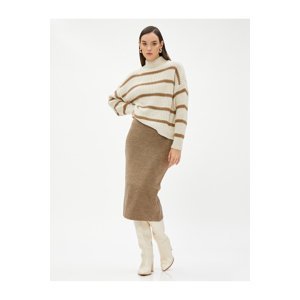 Koton Knitwear Midi Length Pencil Skirt Slim Fit