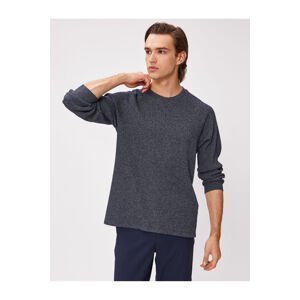 Koton Marked Sweater Crew Neck Slim Fit Long Sleeved