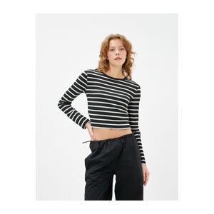 Koton Long Sleeve T-Shirt Crop Crew Neck Basic