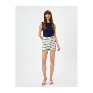 Koton Openwork Knitted Shorts with Lace Waist Mini Cotton