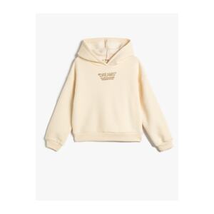 Koton Hooded Sweatshirt Raised Embroidery Detailed Long Sleeve