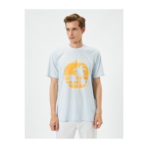 Koton Slogan Printed T-Shirt Crew Neck Short Sleeve Cotton