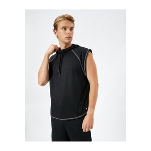 Koton Sports Vest Hooded Stitch Detail Sleeveless