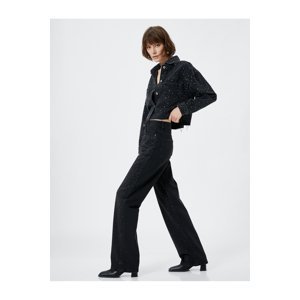 Koton Stone Vyšívané džínsové nohavice vysoký pás - Nora Jeans