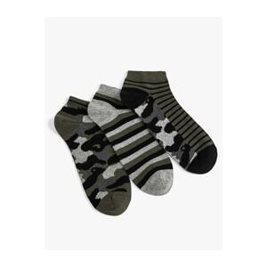 Koton Camouflage Patterned 3-Pack Bootie Sock Set