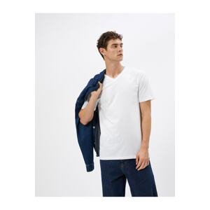 Koton V-Neck T-Shirt Basic Short Sleeve Cotton