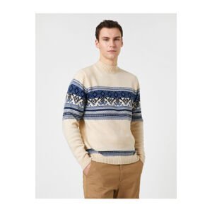 Koton Knitwear Sweater Half Turtleneck Ethnic Themed