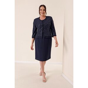 By Saygı Crepe Griter Dress Jacket N.B. Suit Navy Blue