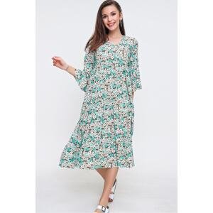 By Saygı Poppy Patterned Belted Viscose Dress