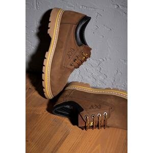 Ducavelli Durable Genuine Leather Nubuck Men's Lace-Up Boots.