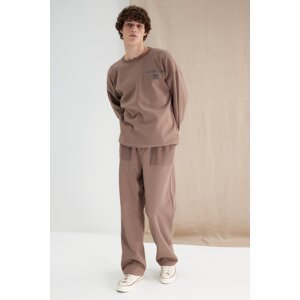 Trendyol Mink Men's More Sustainable Oversize Pocket Textured Fabric Detailed Sweatpants