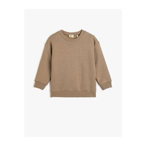 Koton Basic Sweatshirt Long Sleeve Crew Neck Raised