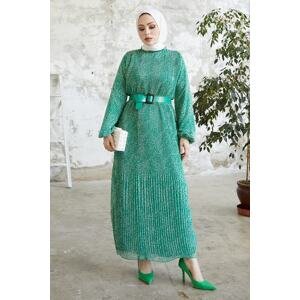 InStyle Melya Crispy Pattern Chiffon Dress - Green