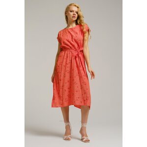 armonika Women's Pomegranate Flower Elastic Tie Waist Dress