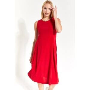 armonika Women's Red Sleeveless Midi Length Dress