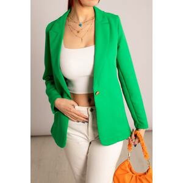 armonika Women's Green Single Button Jacket