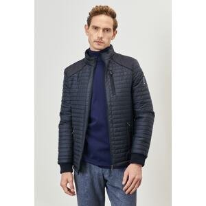 AC&Co / Altınyıldız Classics Men's Navy Blue Standard Fit Normal Cut, Cold Weatherproof Patterned Puffer Jacket.