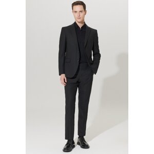 ALTINYILDIZ CLASSICS Men's Black Regular Fit Normal Cut Woolen Water And Stain Resistant Nano Suit