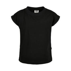 Girls' Organic T-Shirt with Extended Shoulder Black
