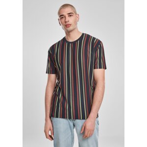 Printed Oversized Retro Striped Midnight Blonde/Tan T-Shirt