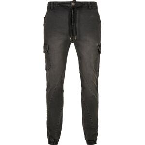 Denim Cargo Jogging Pants Real Black Washed