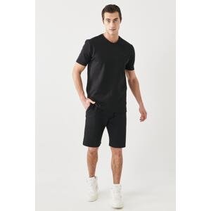 ALTINYILDIZ CLASSICS Men's Black Standard Fit Regular Cut Pocket Tracksuit Set